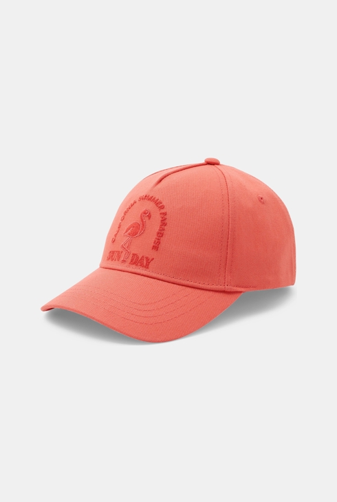 Boy's orange embroidered cap 2