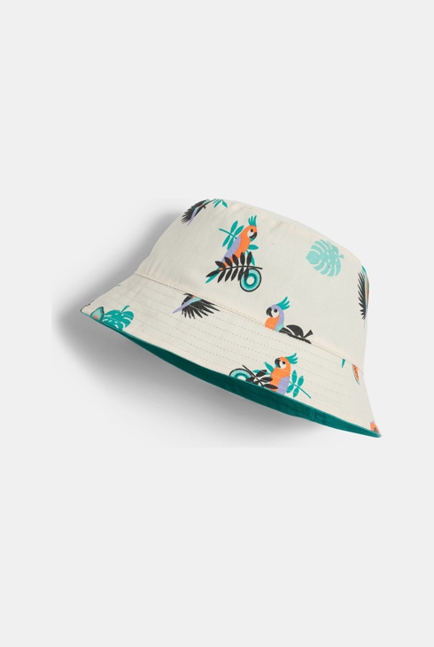 Boy's reversible printed grey bucket hat. 2