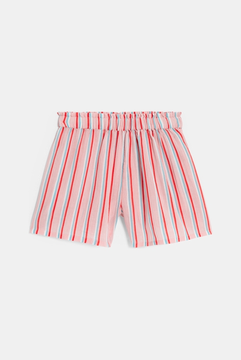 Shorts aus mehrfarbiger gestreifter Baumwolle für Mädchen 2