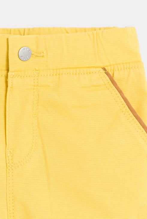 Baby boy's yellow textured cotton trousers 2
