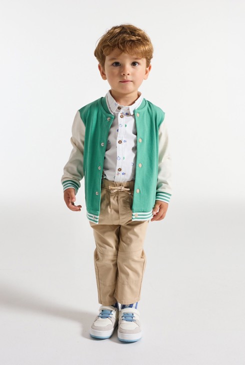 Collegejacke Früchte grün Kleinkind Junge 1