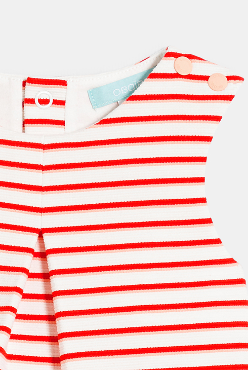 Baby girl's red striped sleeveless dress 2