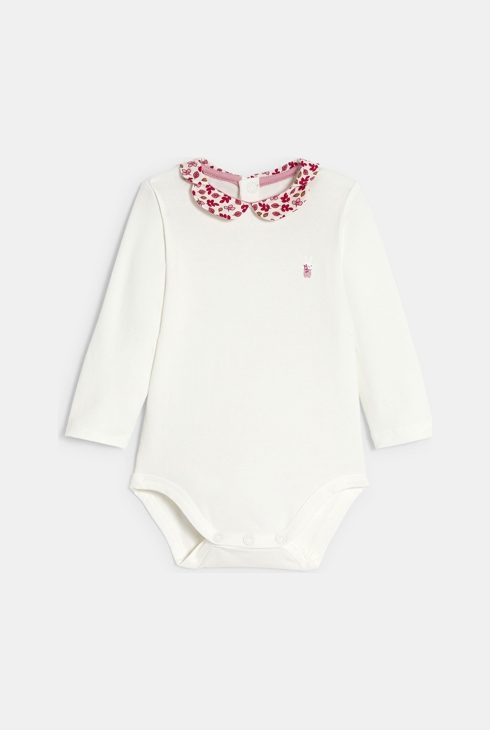 Baby girl's pink corduroy short dungarees and bodysuit 2