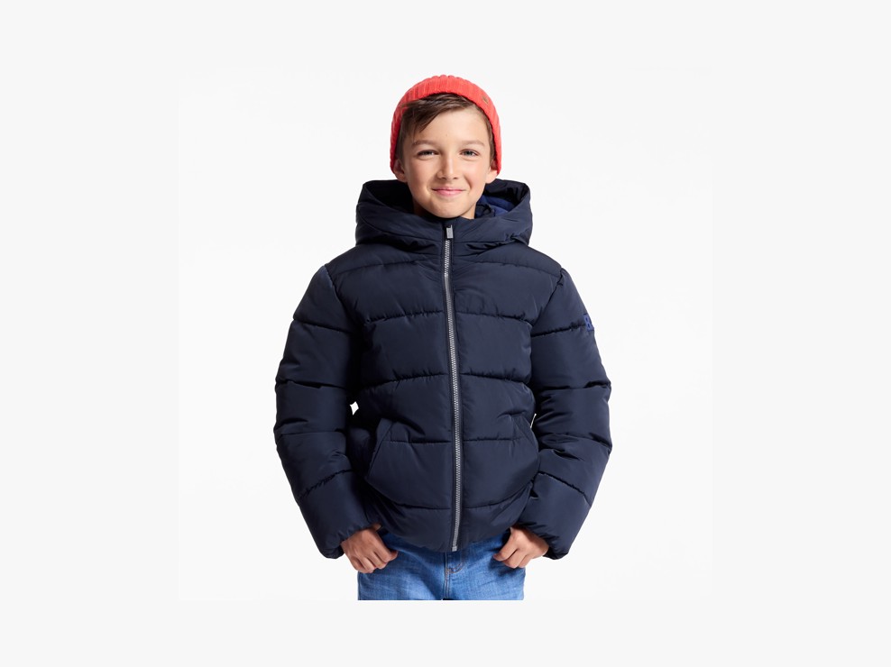 Graue Daunenjacke mit Kapuze Jungen 1