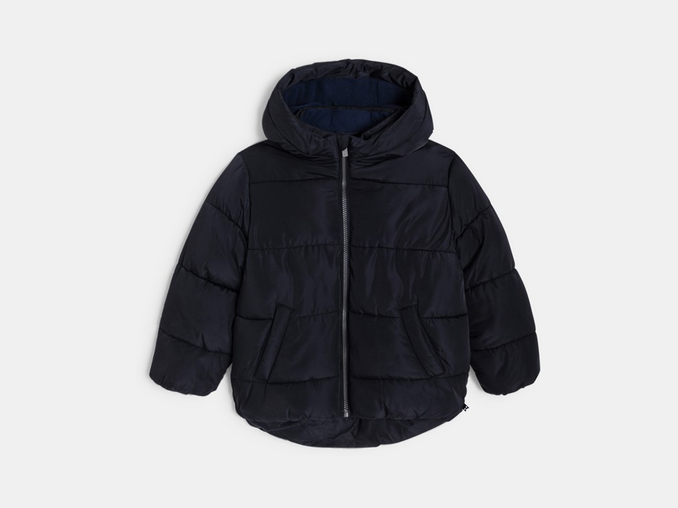 Graue Daunenjacke mit Kapuze Jungen 2