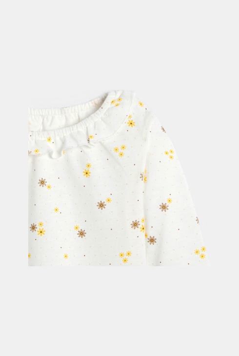 Gelbes T-Shirt mit Blumenmotiv Baby Mädchen 2