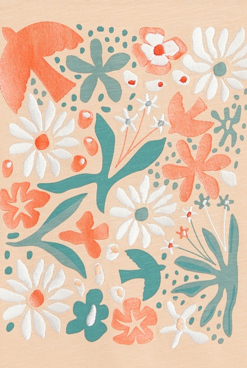 Melon orange motif T-shirt 2