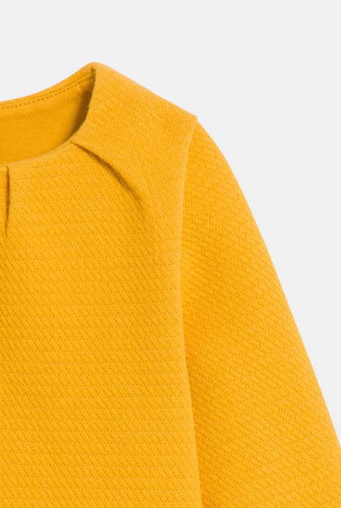 Baby girl's yellow textured cotton cardigan 2