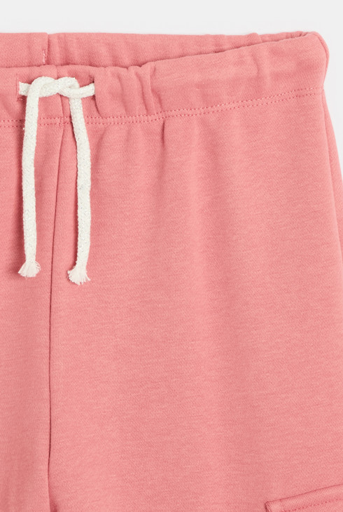 Pantalón ancho de muletón rosa palo niña 2