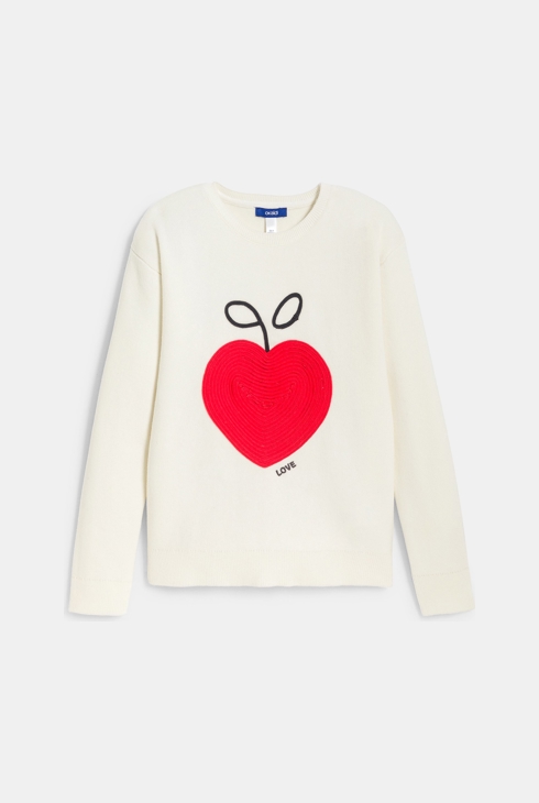 Girl's ecru knitted jumper 2