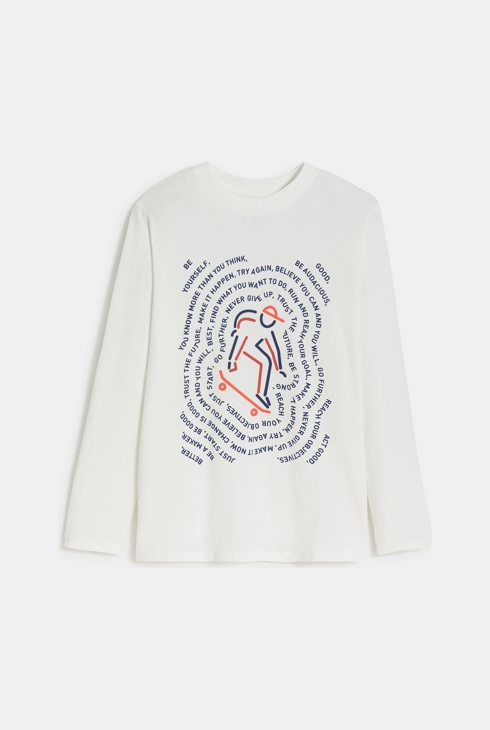 Boy's white slogan T-shirt 1