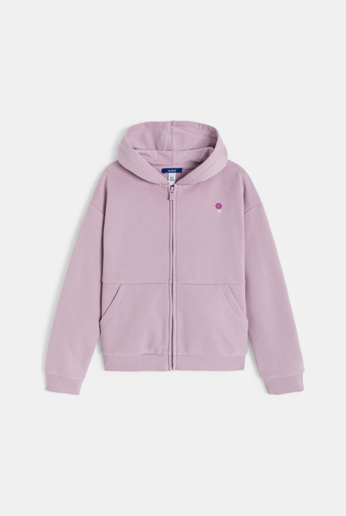 Sweat-shirt à capuche mauve Fille 2