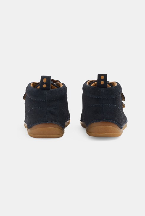 Botines primeros pasos cuero azul bebé niño 2