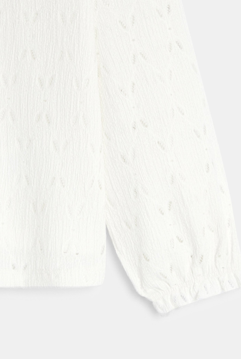 Girl's white lace effect blouse 2