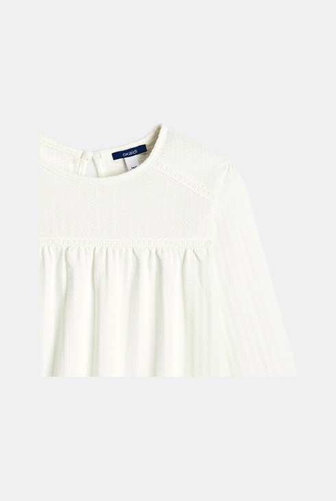 Wit bloesje van jersey voor meisjes 2