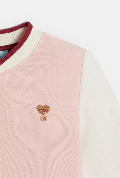 Baby girl's pink dog baseball jacket 2