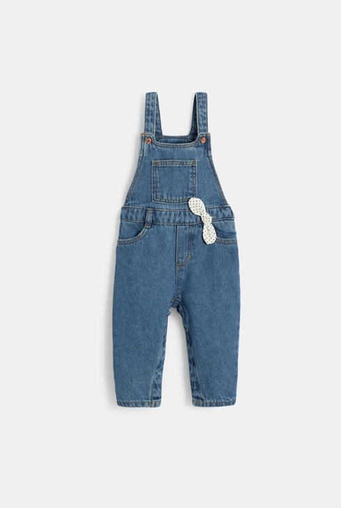 Lange blaue Jeanslatzhose Kleinkind Mädchen 2