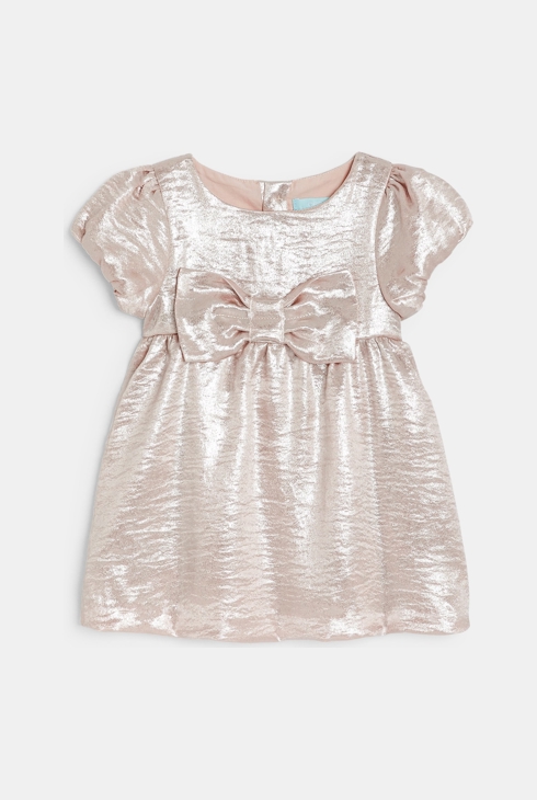 Schillerndes Festkleid mit Schleife in Rosa für Kleinkinder 2