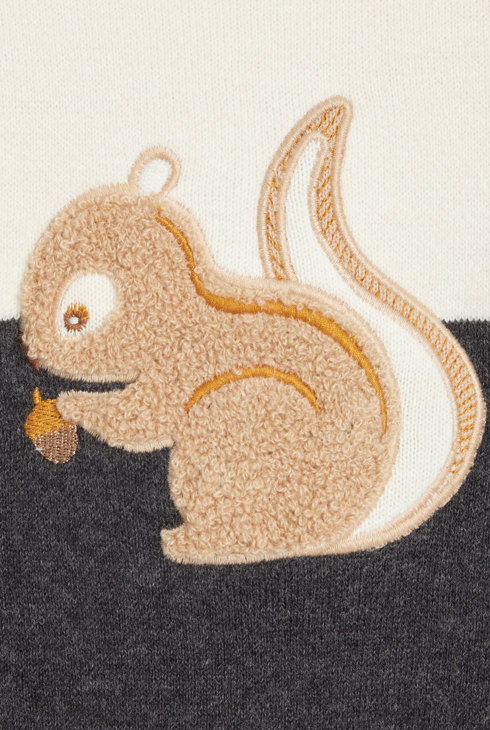Baby girl's white squirrel knitted jumper 2