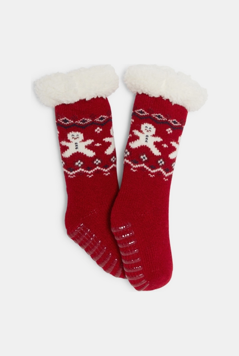 Baby boy's red anti-slip socks 2