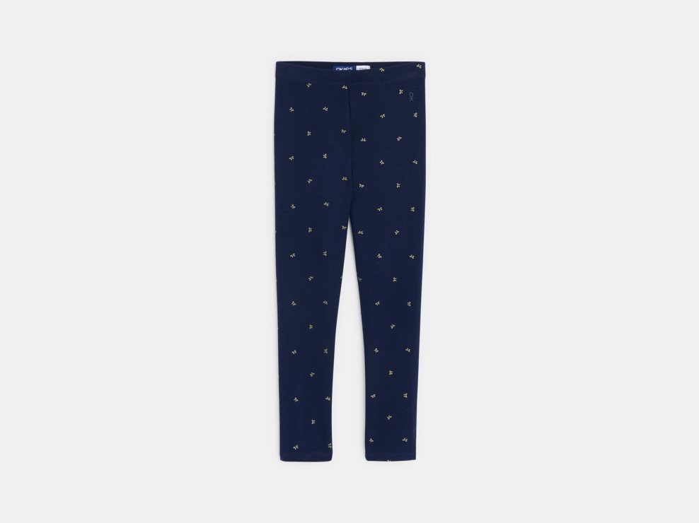 Bedruckte warme Leggings blau Mädchen 1