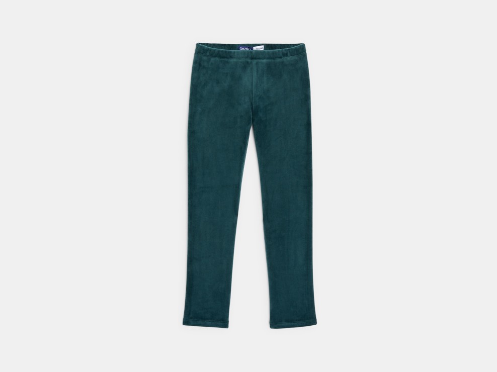 Gerippte einfarbige Leggings für Mädchen 1