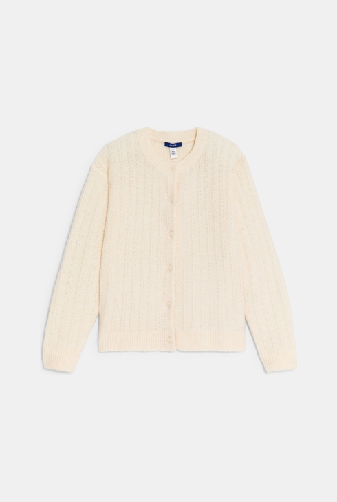 Girl's ecru openwork cardigan 2