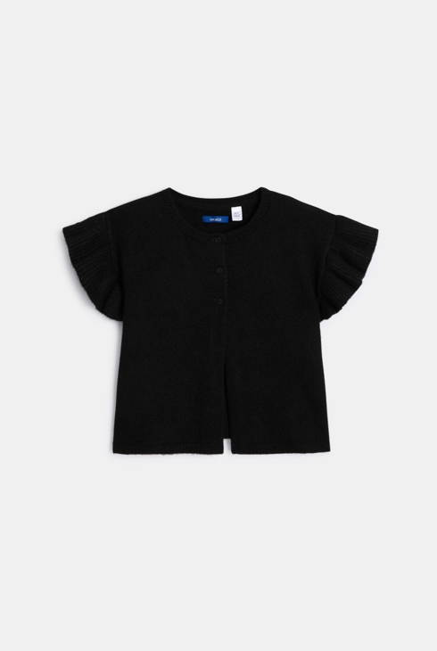 Girl's black cardigan with butterfly sleeves 2
