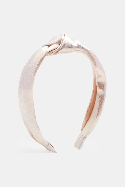 Girl's large gold-coloured knotted headband 2
