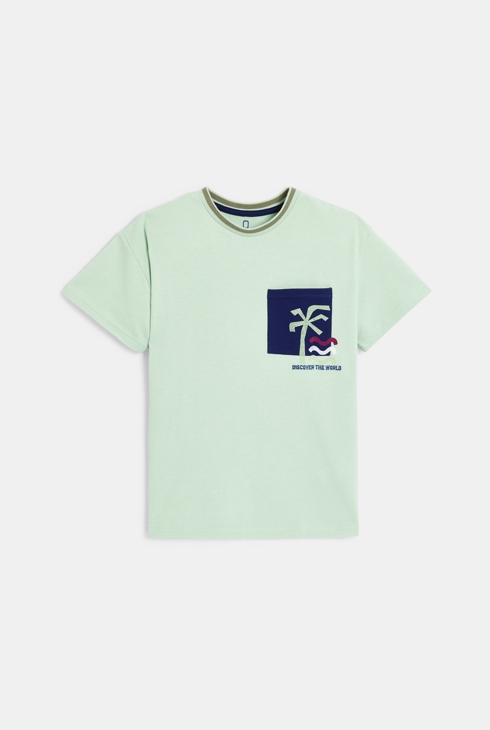 Boy's aqua green short-sleeve T-shirt 1