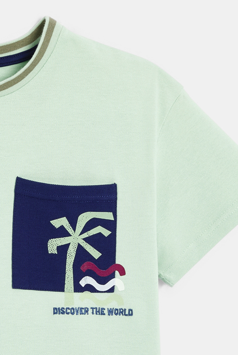 Boy's aqua green short-sleeve T-shirt 2