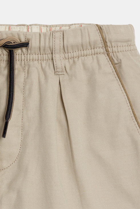 Boys' beige elasticated carrot-cut trousers 2