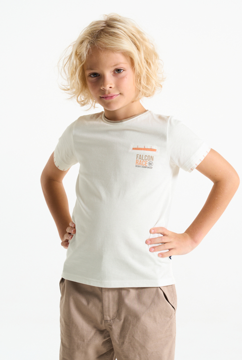 Boy's white short-sleeve T-shirt 1