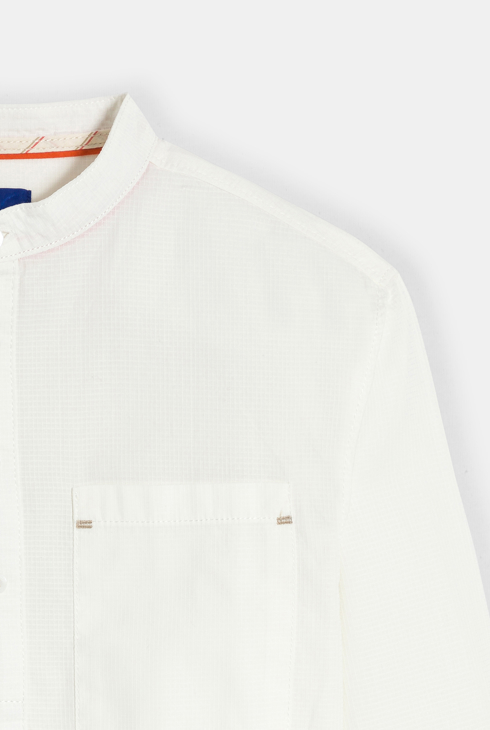 Boy's plain white shirt with rounded hem 2