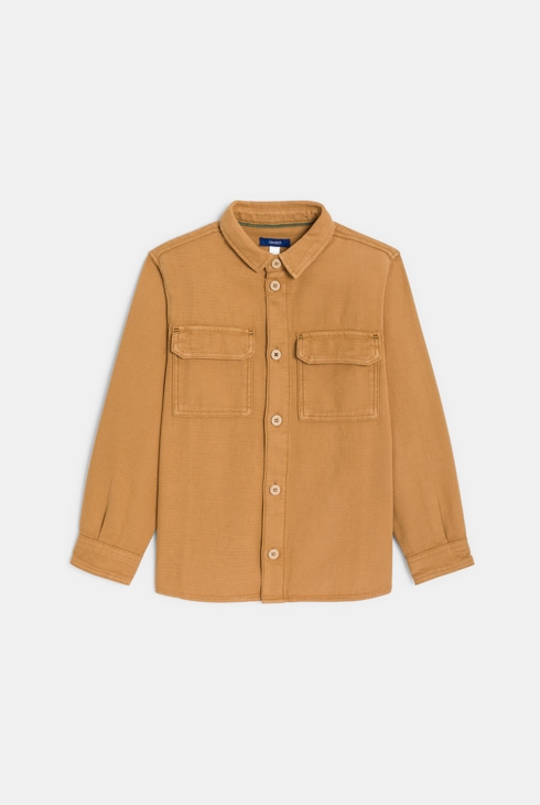Boy's brown canvas overshirt 2