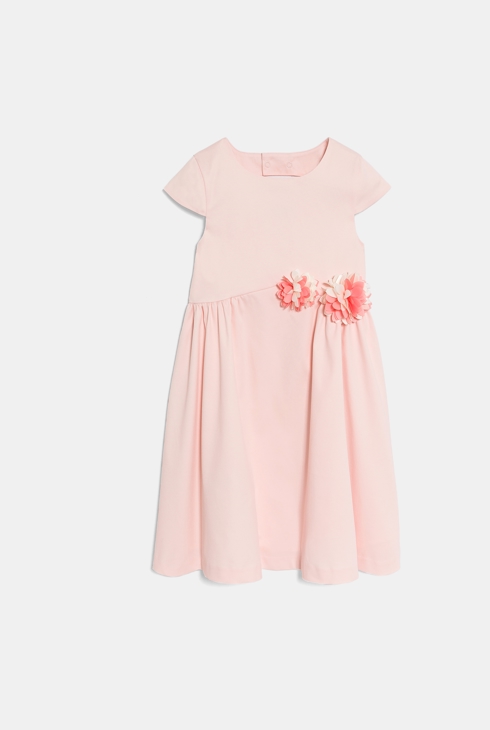 Girl's pink dress with cut-out flowers 2