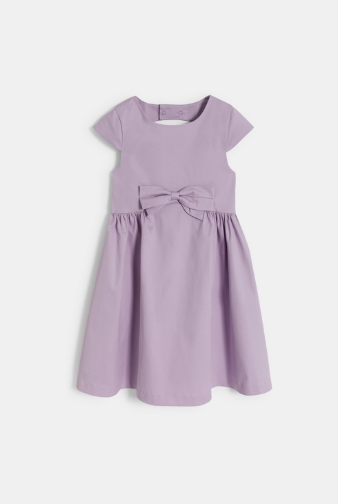 Girl's elegant mauve dress with bow detail 2