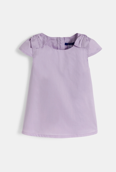 Girl's mauve plain blouse with bow detail 2