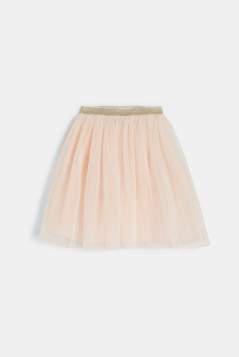 Girl's short tutu skirt in nude pink tulle 2