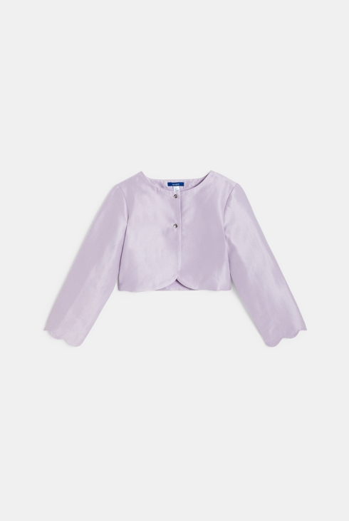 Girl's mauve satin bolero jacket 1