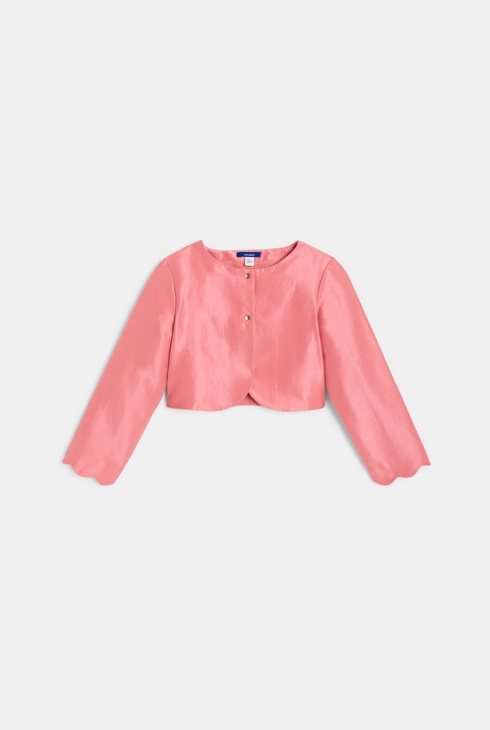 Girl's pink satin bolero jacket 2
