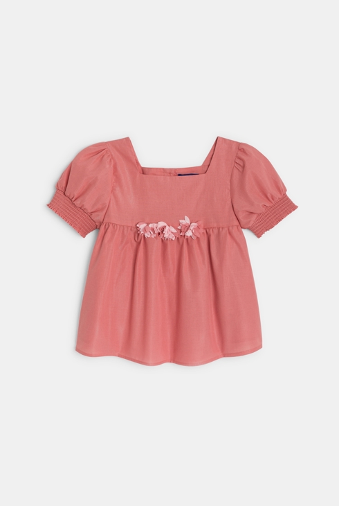 Girl's vintage pink floral blouse 2