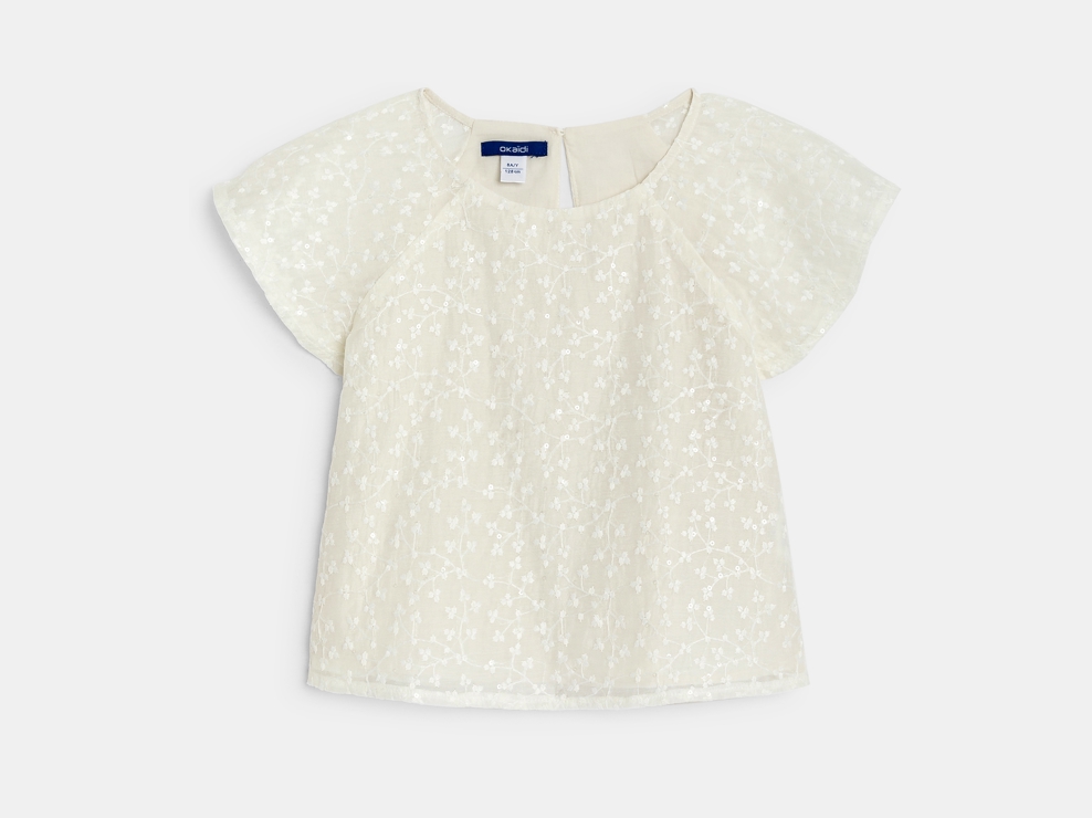 Girl's white embroidered blouse 2