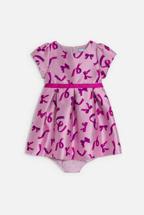 Baby girl's elegant purple bow dress 2
