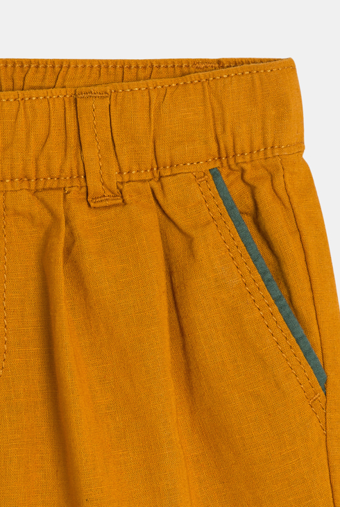 Baby boy's ochre linen and cotton shorts 2