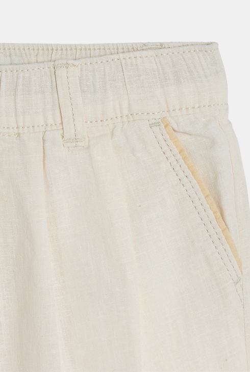 Baby boy's white linen and cotton shorts 2