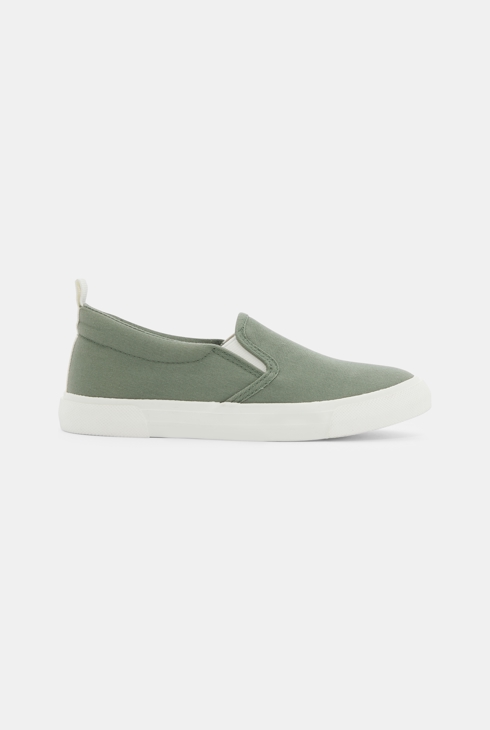 Boy's green slip-on trainers 1