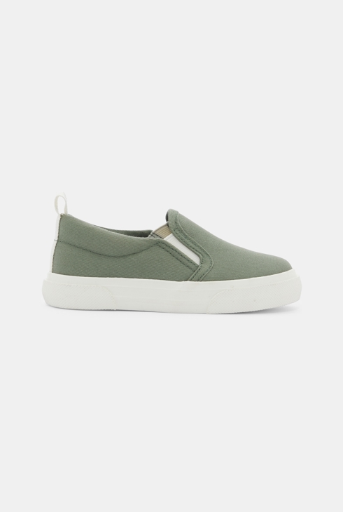 Baby boy's green slip-on trainers 1