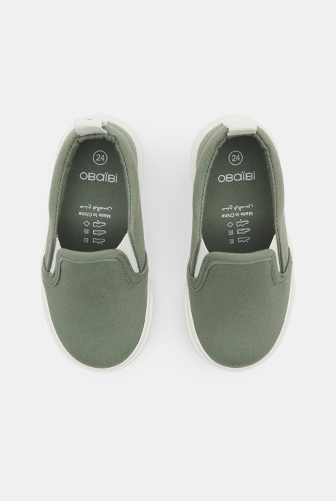 Baby boy's green slip-on trainers 2