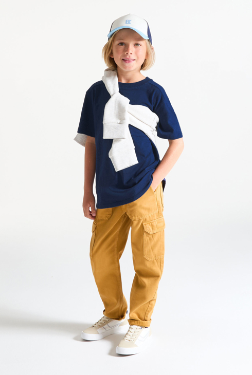 T-shirt manches courtes uni bleu marine Garçon 1